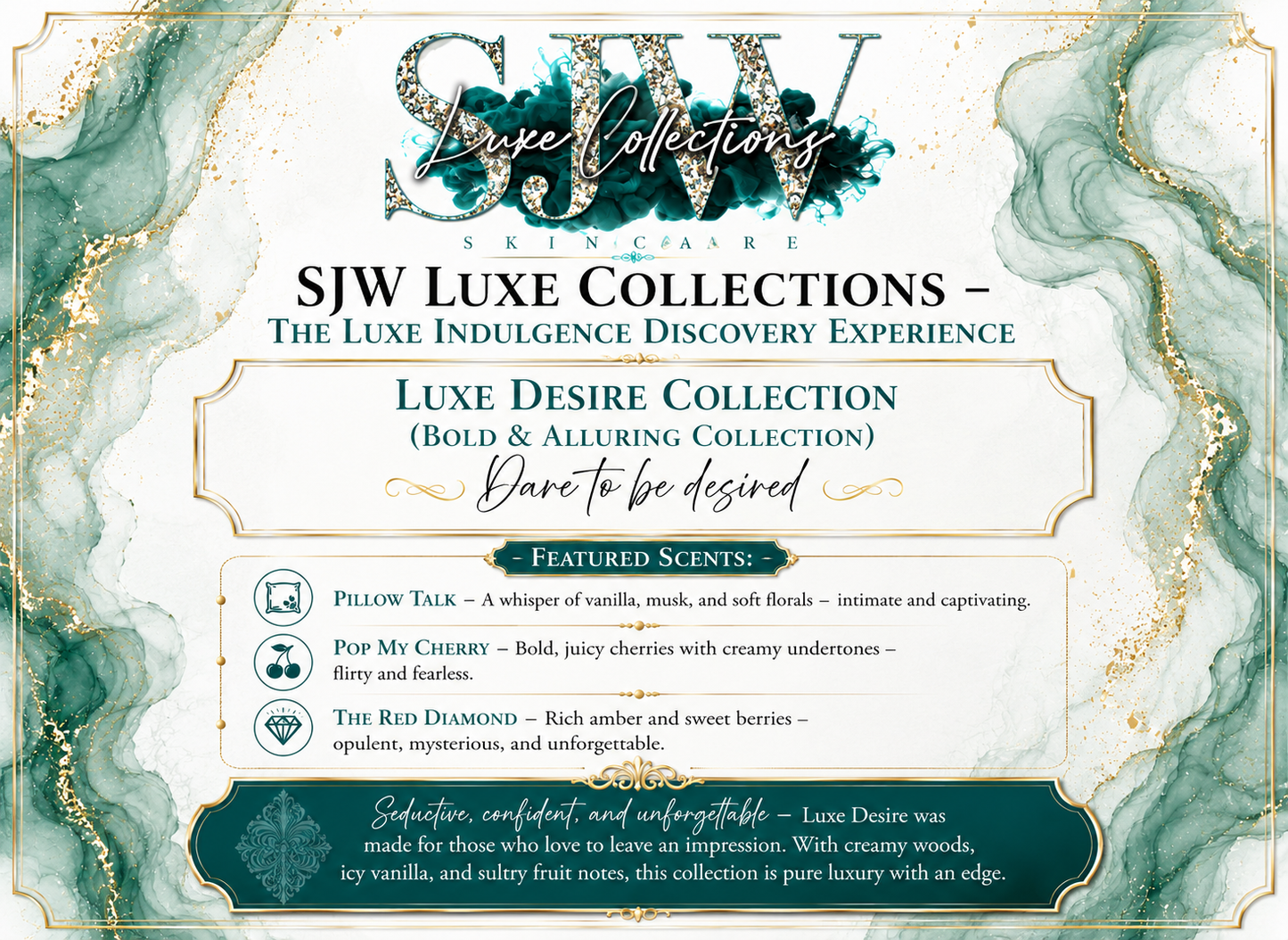 SJW Luxe Collections - LUXE DESIRE COLLECTION – Bold & Alluring Collection