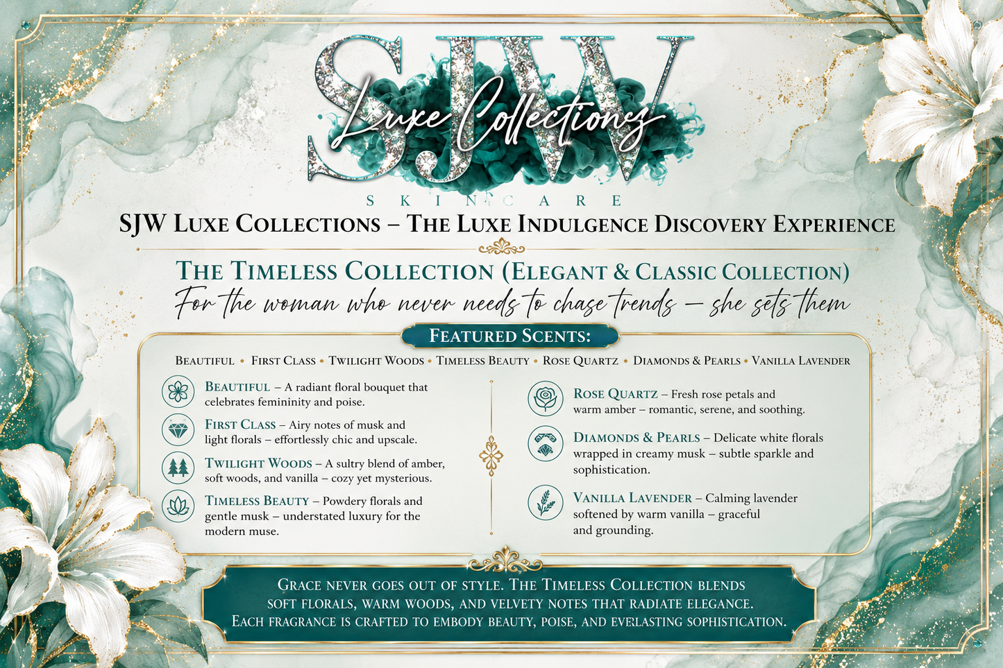SJW Luxe Collections - The Luxe Experience - THE TIMELESS COLLECTION – Elegant & Classic